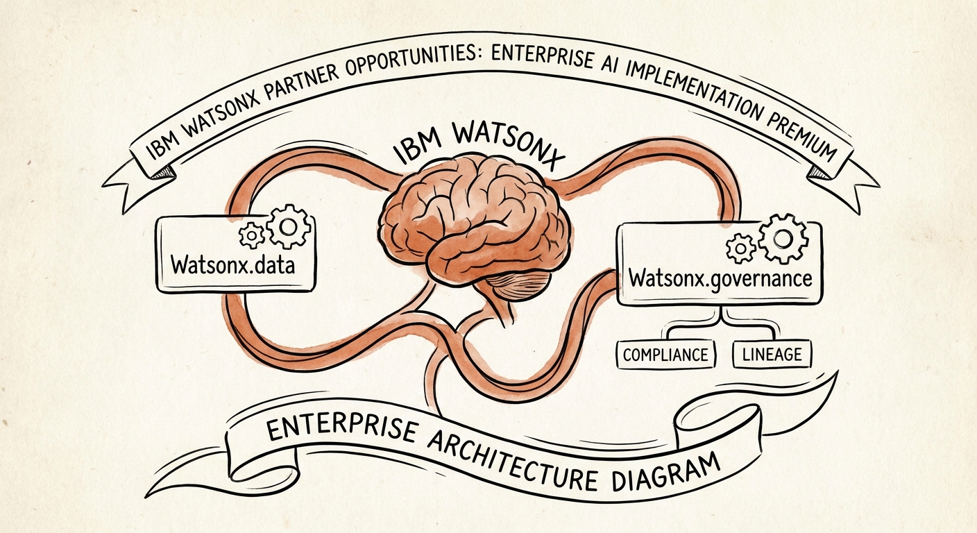 Practice strategy map connecting watsonx, governance, data readiness, and workflow deployment.