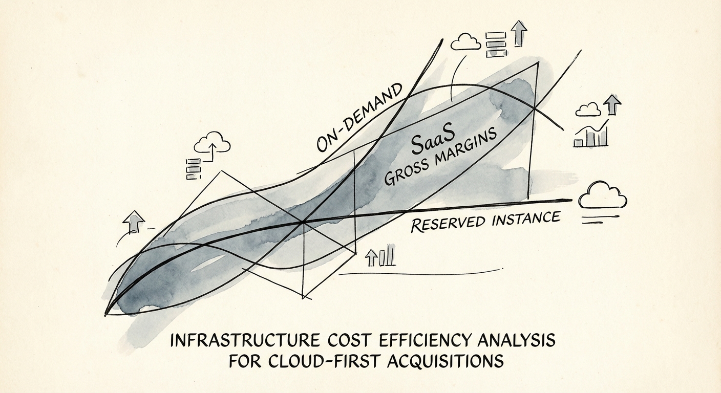 Chart comparing On-Demand vs. Reserved Instance pricing impacts on SaaS Gross Margins.