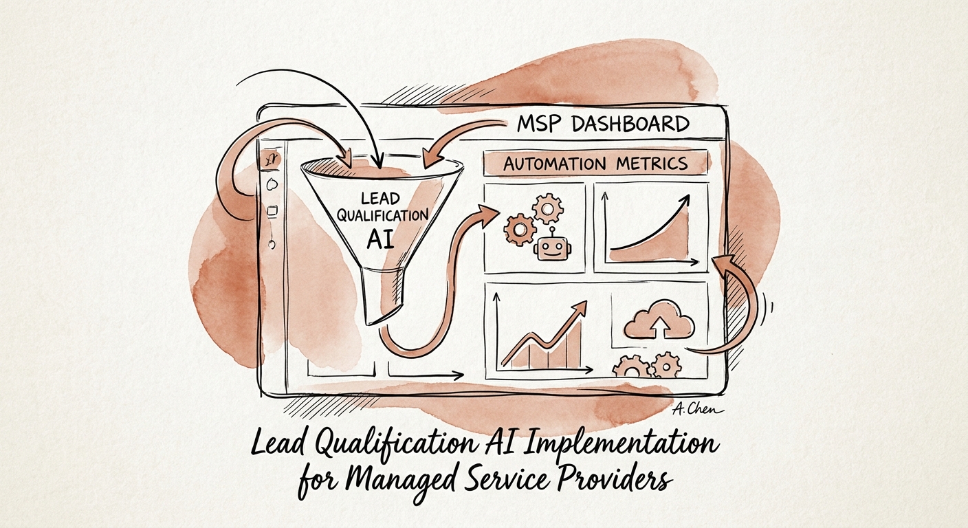 An MSP commercial leader reviewing a governed AI workflow for lead qualification.