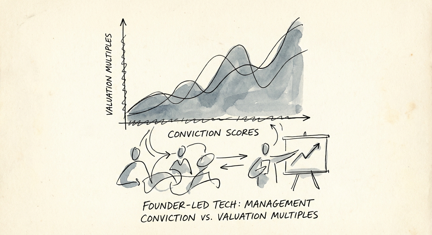 Chart showing the correlation between management presentation conviction scores and final deal valuation multiples