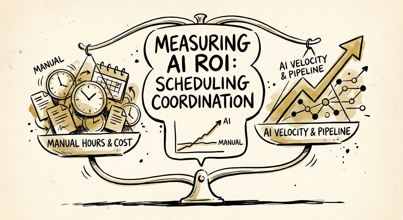 Professional services operations team measuring AI scheduling coordination ROI.