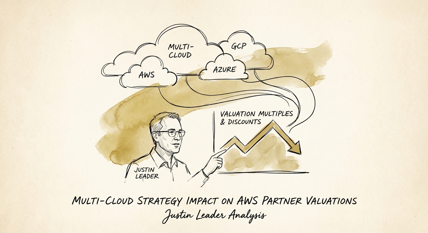 Justin Leader analyzing AWS partner valuation multiples and multi-cloud strategy discounts