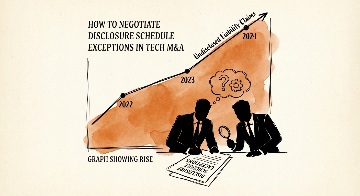 Graph showing the rise of undisclosed liability claims in M&A transactions from 2022 to 2024.