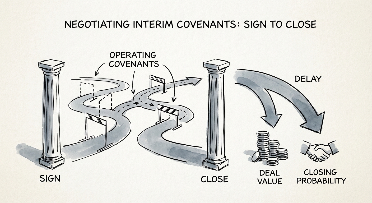 Chart showing impact of interim period delays on deal value and closing probability