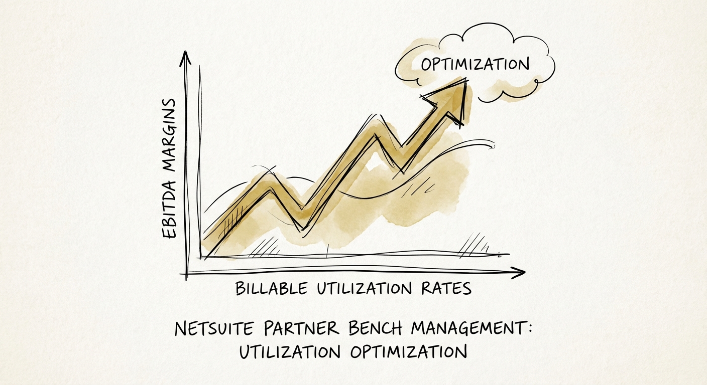 Graph showing the correlation between billable utilization rates and EBITDA margins in professional services firms.