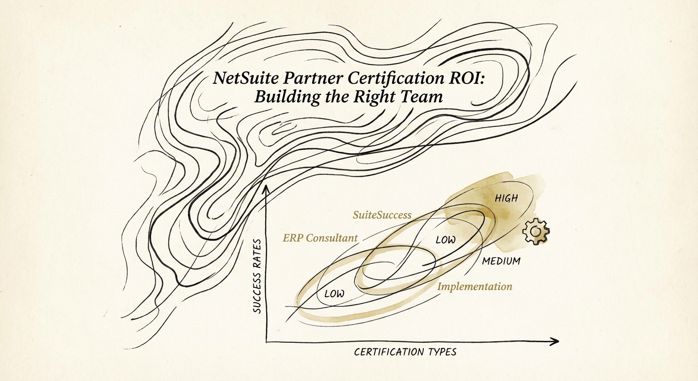Chart showing NetSuite certification types versus actual implementation success rates