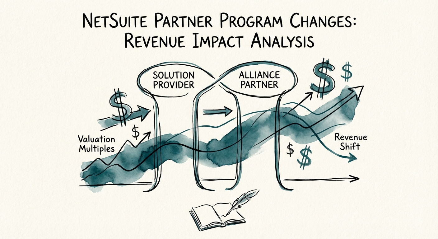 Comparison chart of NetSuite Solution Provider vs. Alliance Partner valuation multiples.
