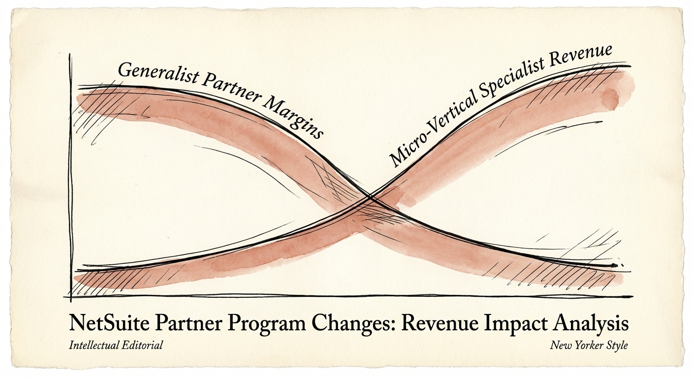 Graph showing the decline of generalist NetSuite partner margins versus the rise of micro-vertical specialist revenue.