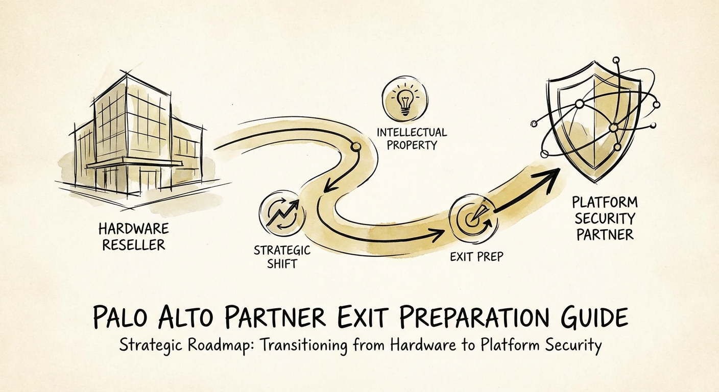Strategic roadmap diagram: transitioning from hardware reseller to platform security partner