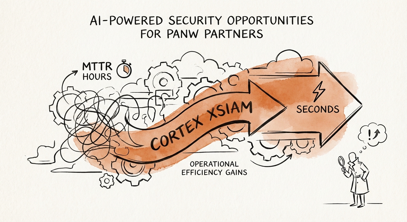 A diagram showing the operational efficiency gains of Cortex XSIAM, highlighting the reduction in MTTR from hours to seconds.
