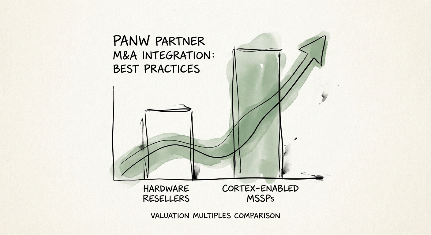 Chart comparing valuation multiples of hardware resellers vs. Cortex-enabled MSSPs