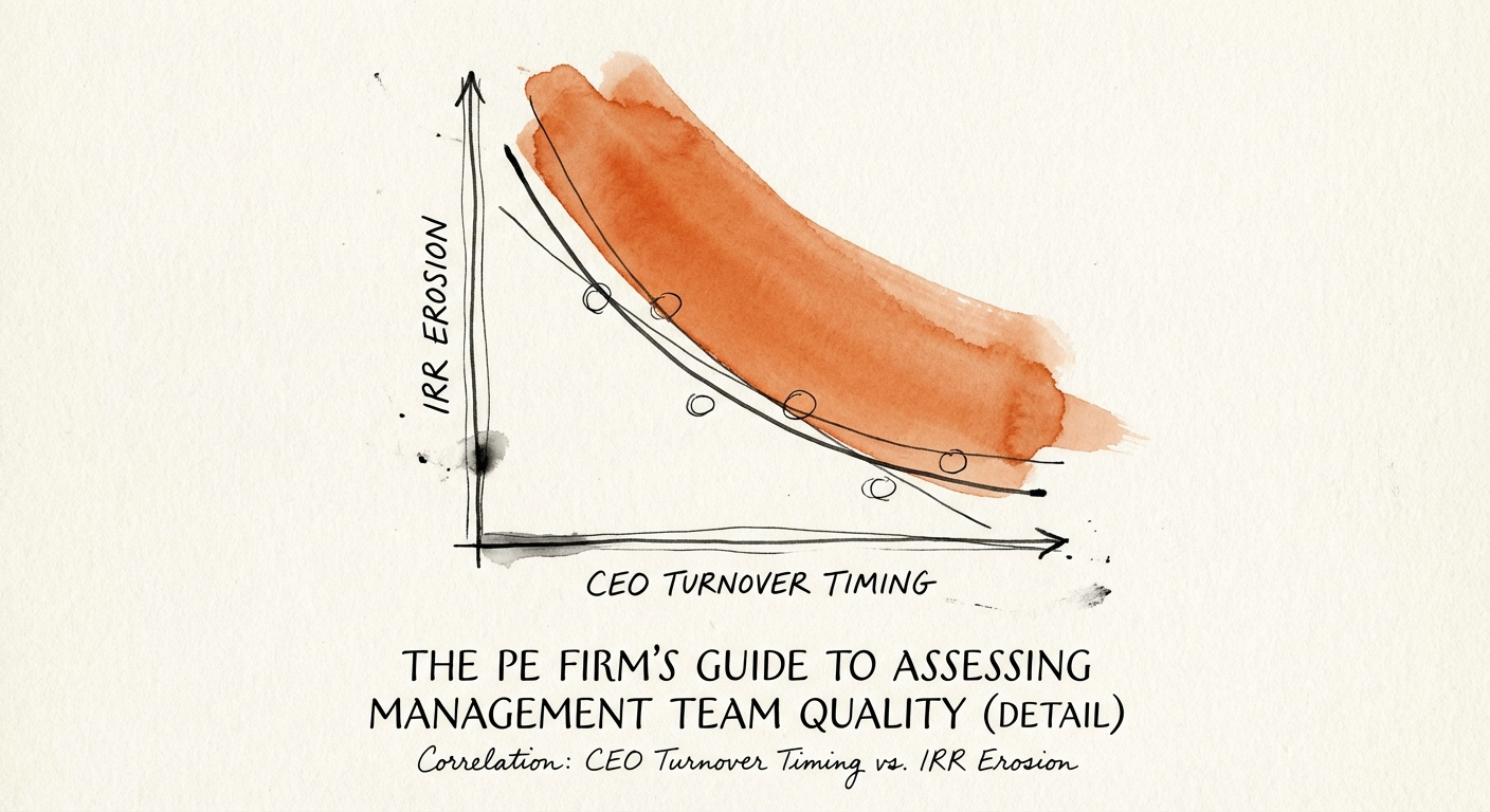 Graph showing the correlation between CEO turnover timing and
IRR erosion in PE portfolio companies.