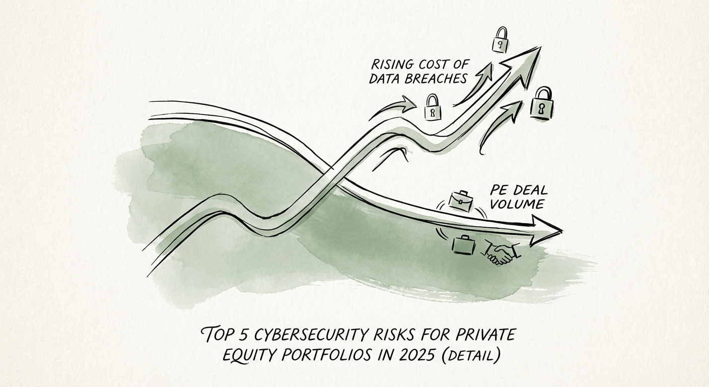 Chart of the five cybersecurity risk vectors threatening private equity portfolio value in 2025