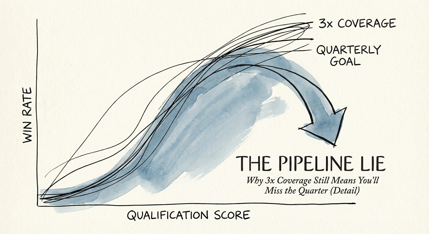 Graph showing the correlation between deal qualification scores
and win rates.
