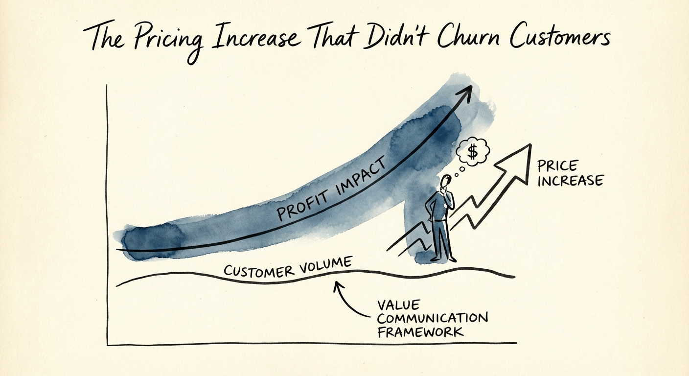Graph showing the profit impact of price increase vs customer
acquisition volume