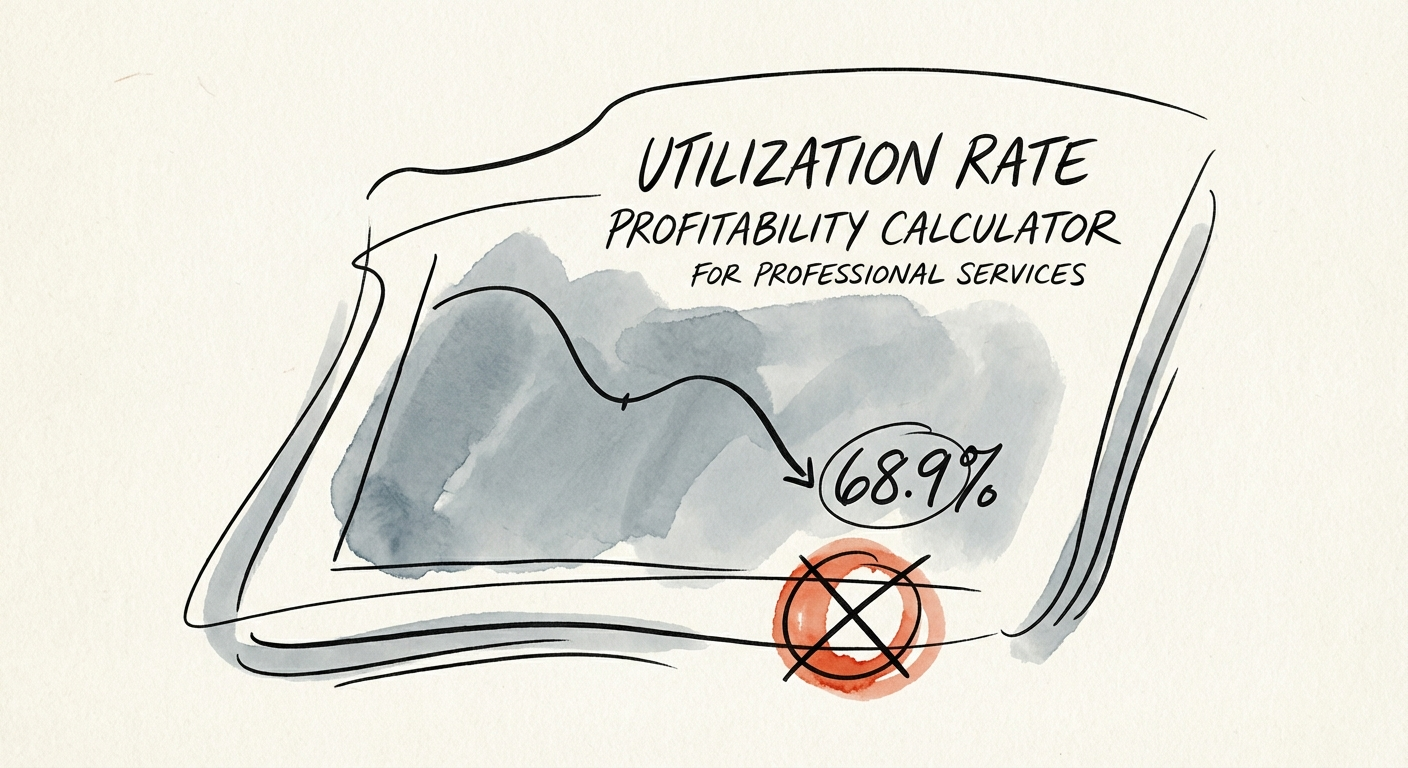 A financial dashboard displaying a utilization rate graph dipping to 68.9% with a red warning indicator.