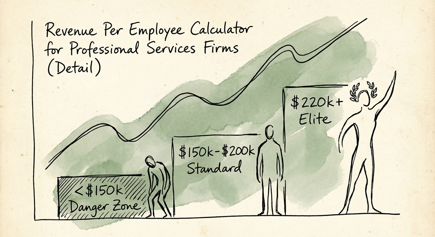 Diagnostic matrix comparing Low RPE commodity firms vs High RPE tech-enabled firms