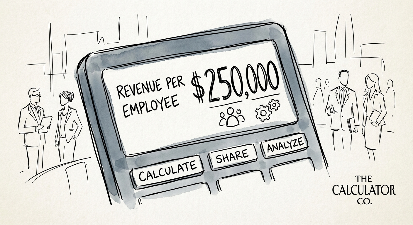 Chart showing Revenue Per Employee benchmarks for professional services firms ranging from $150k to $350k