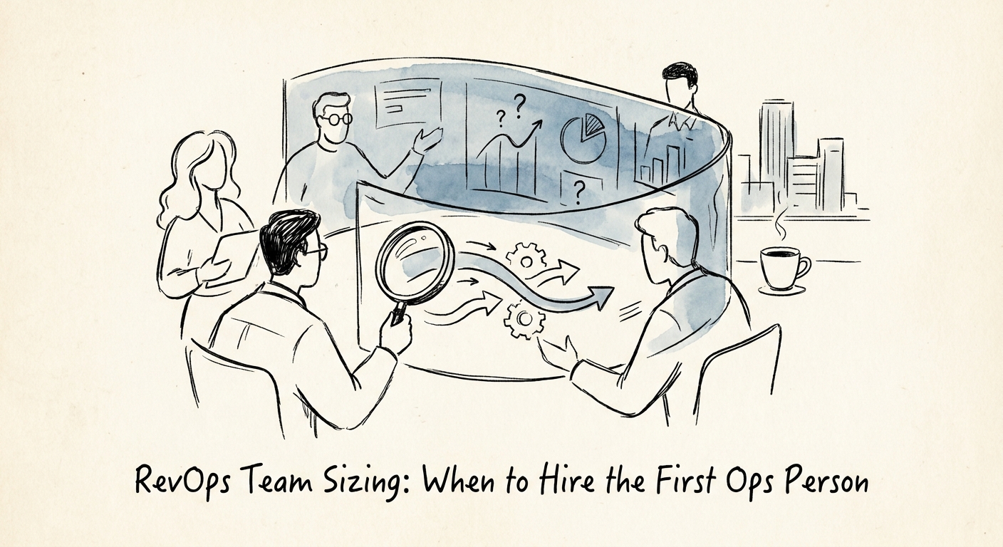 A scaling B2B SaaS leadership team analyzing their revenue operations data flow and capacity planning on a digital dashboard.