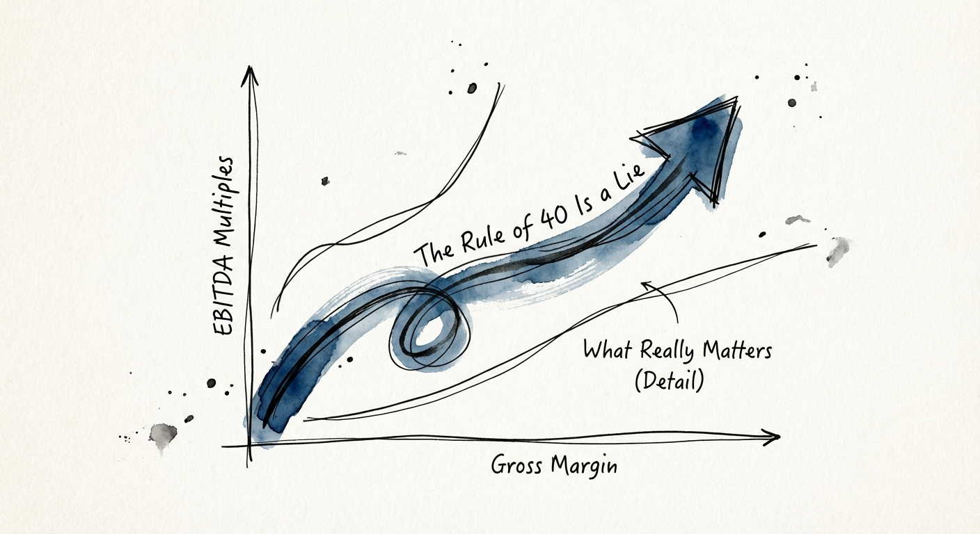 Graph showing the correlation between Gross Margin and EBITDA
Multiples in professional services