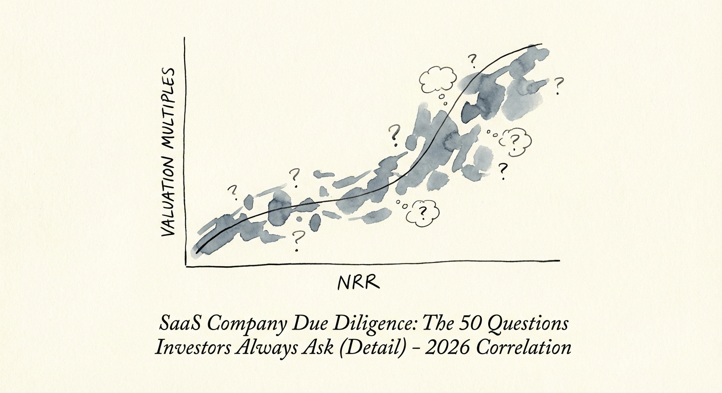 Graph showing the correlation between NRR (Net Revenue Retention) and Valuation Multiples in 2026.
