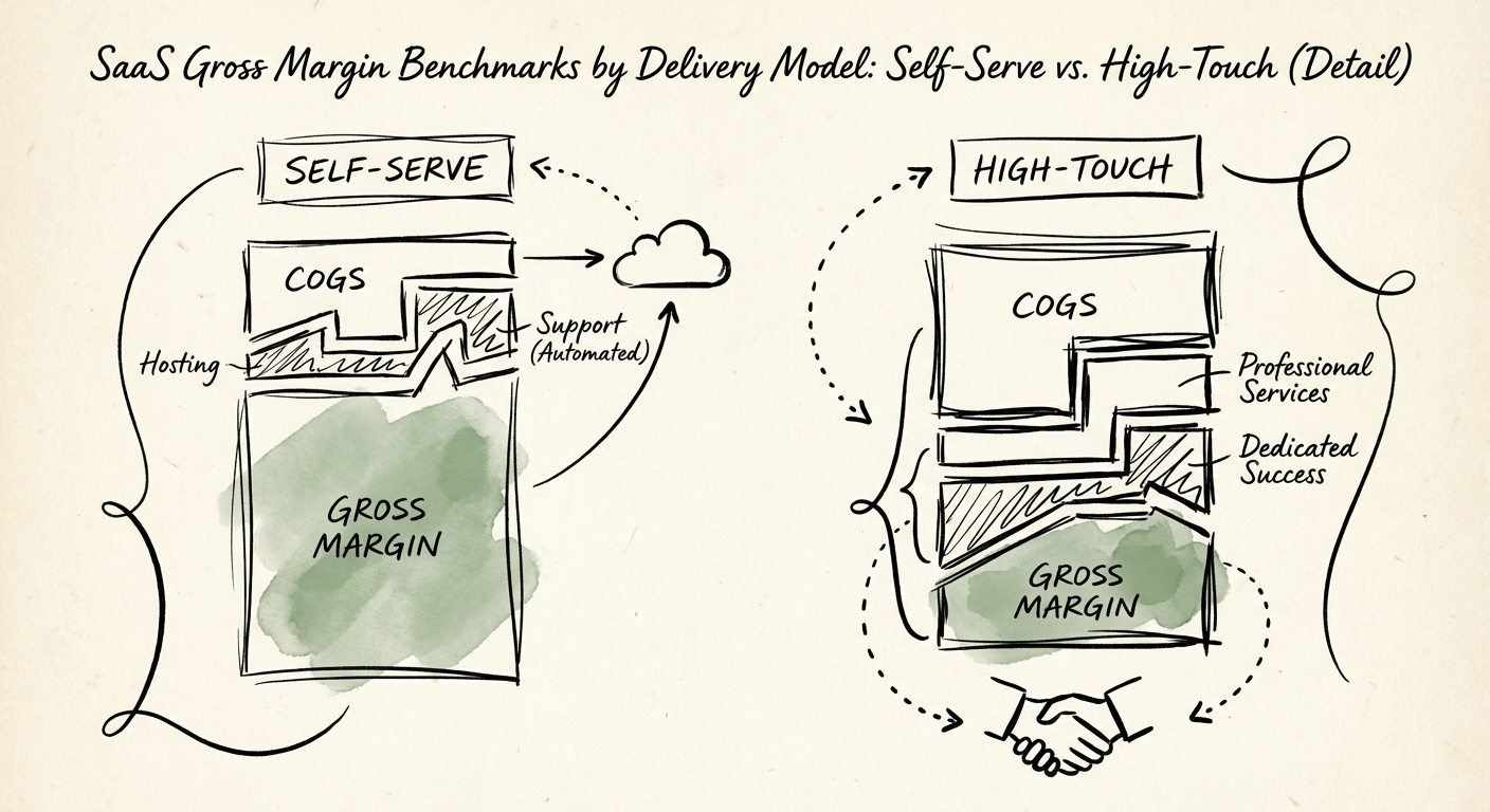 Breakdown of COGS components for Enterprise SaaS delivery models
