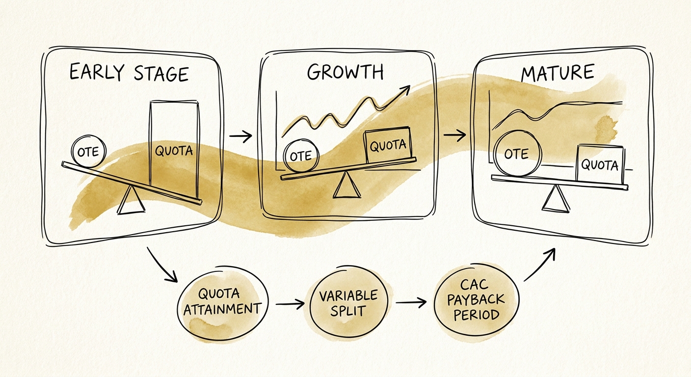 Dashboard showing the impact of quota attainment and variable split on CAC payback period.