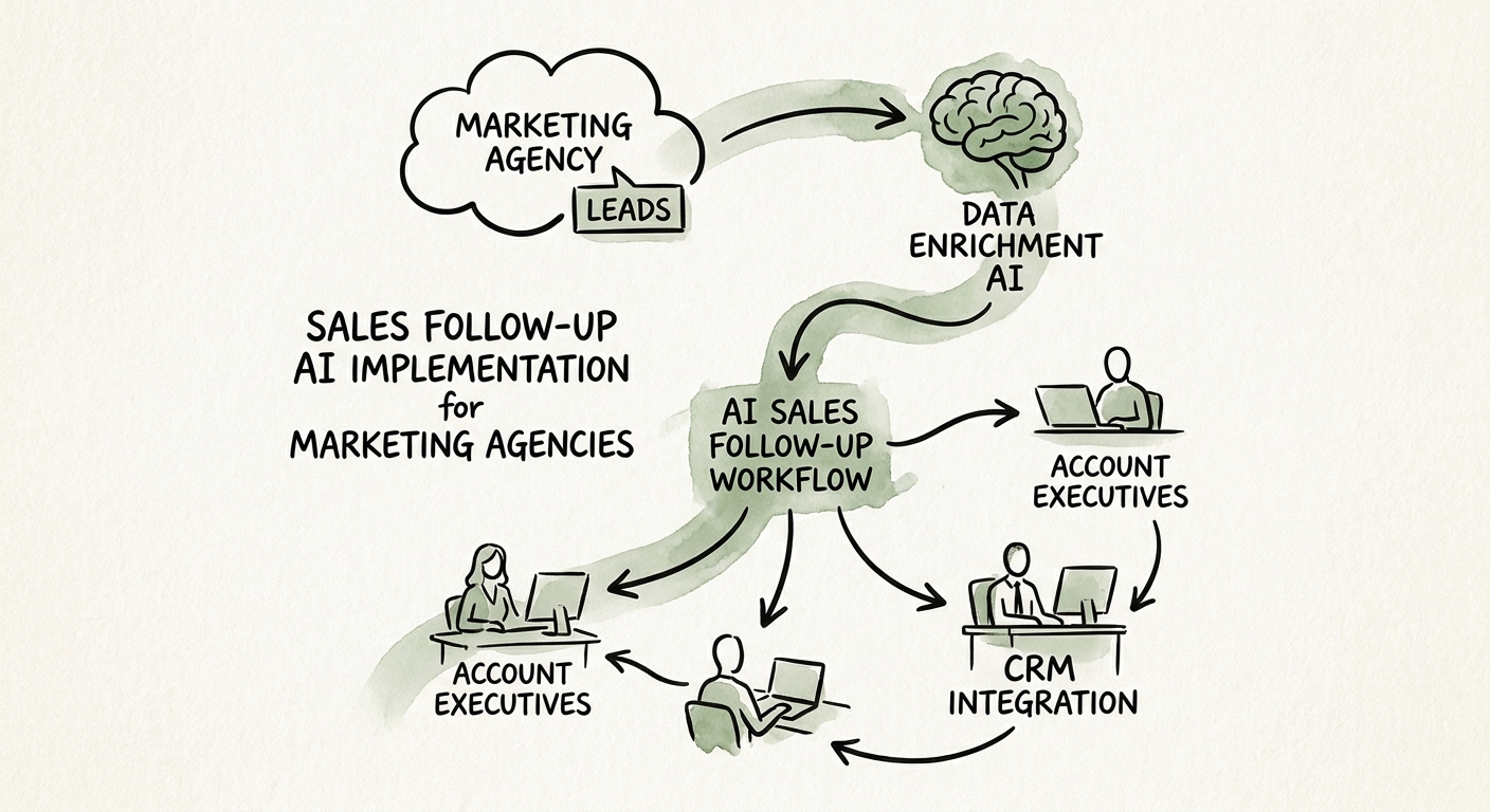 An agency owner or revenue leader reviewing a governed AI workflow for sales follow-up.