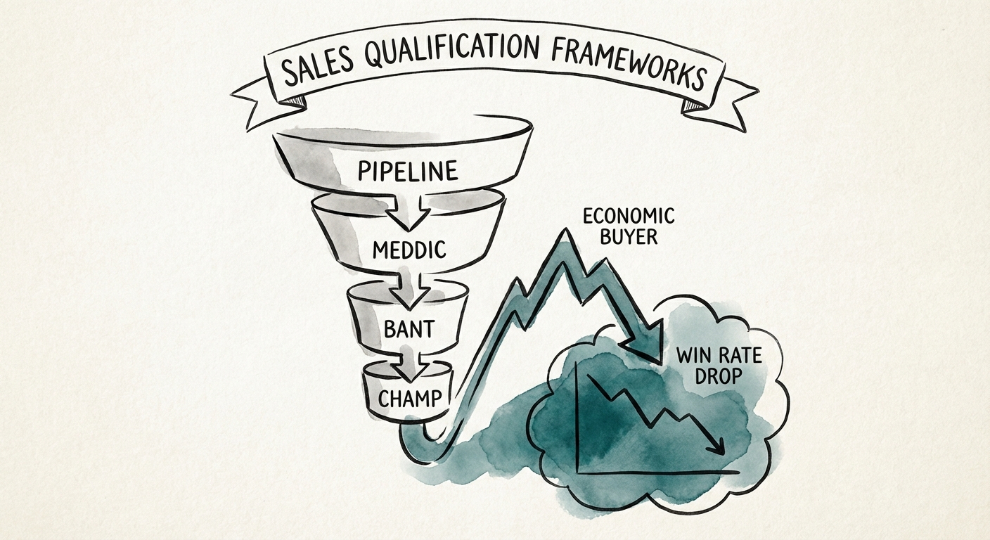 Data visualization showing the drop in win rates when economic buyers are excluded from the sales process