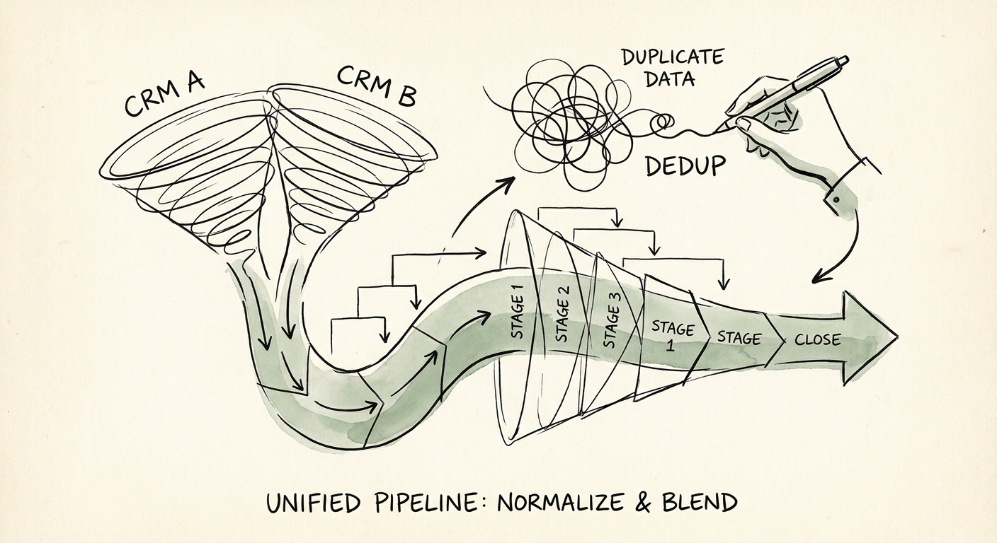 Pipeline stage normalization after a merger