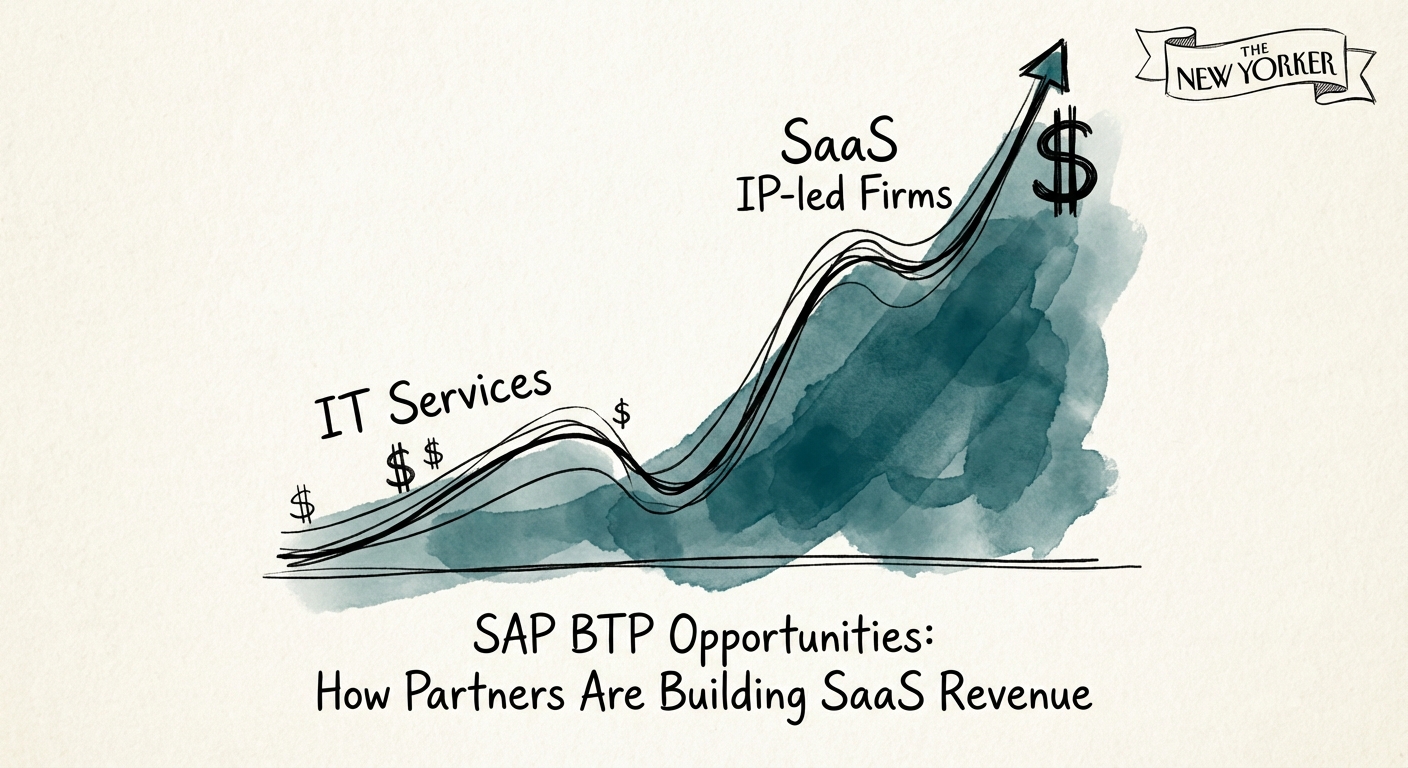 Graph comparing valuation multiples of IT Services firms versus SaaS IP-led firms