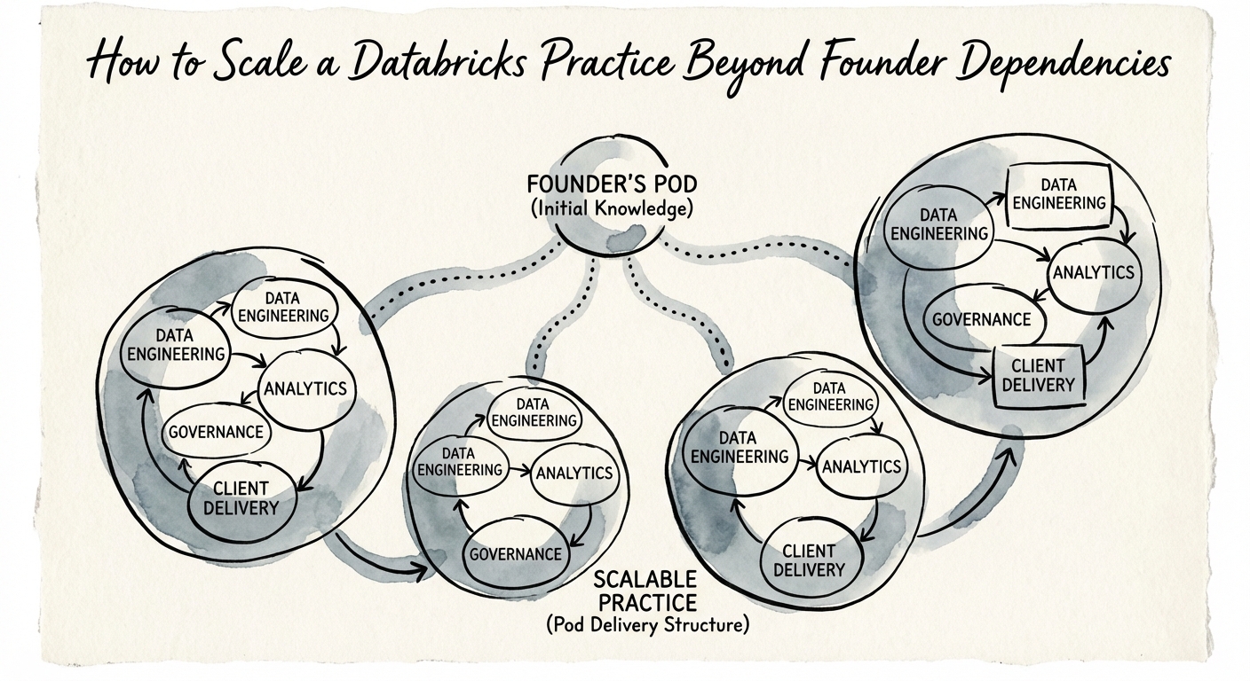 Diagram of a scalable 'Pod' delivery structure for data consultancies