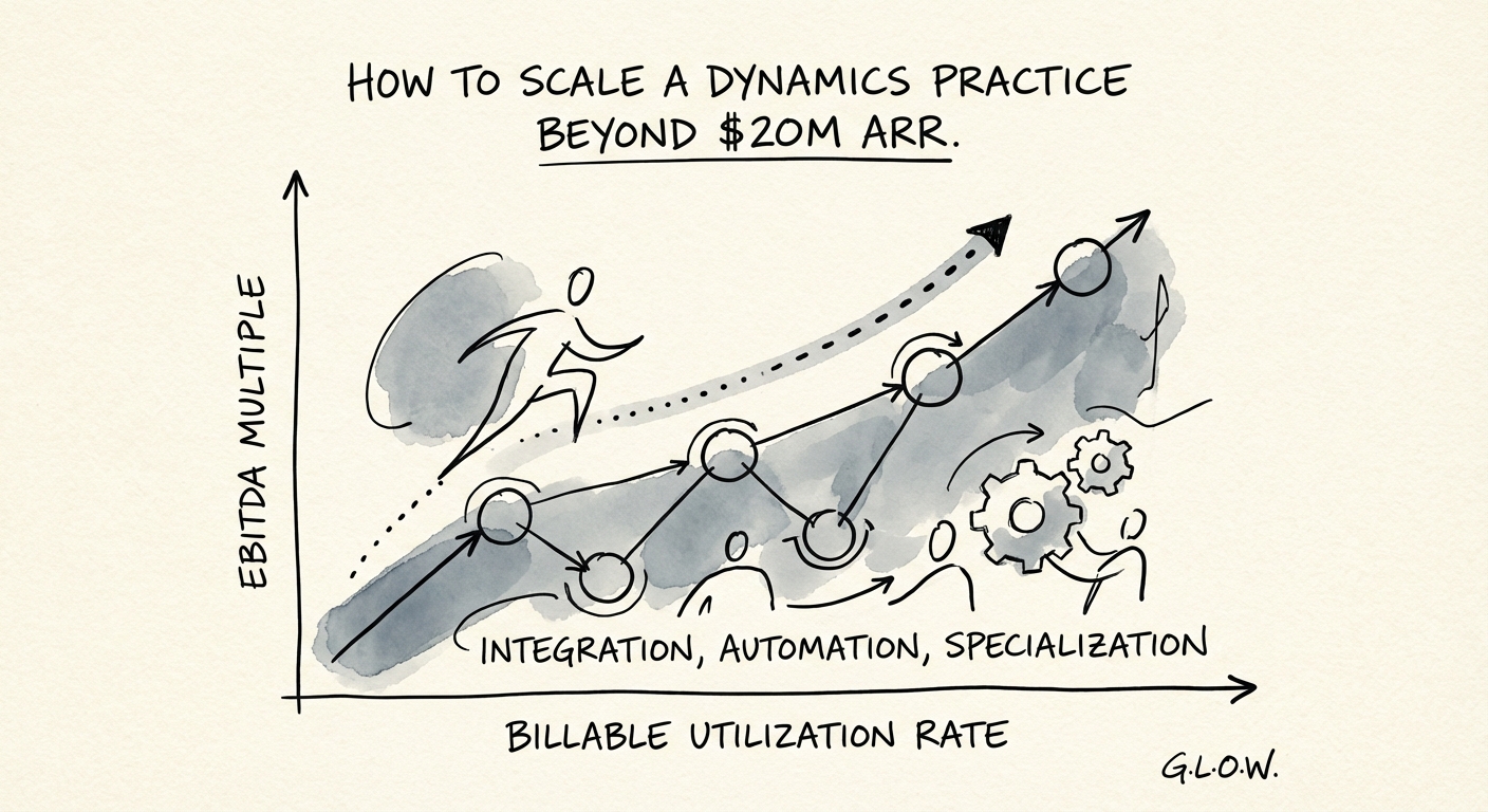 Chart showing the correlation between billable utilization rates and EBITDA multiples for IT services firms.