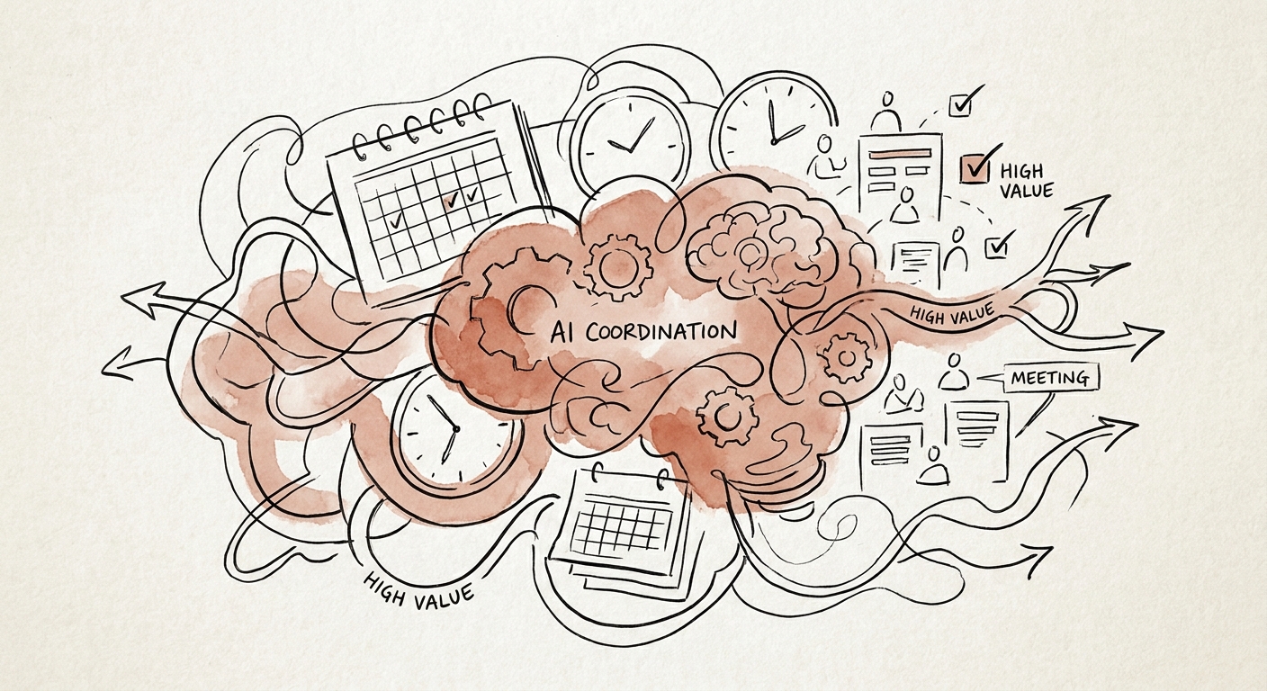 AI scheduling workflow coordinating consultants, clients, and delivery milestones.