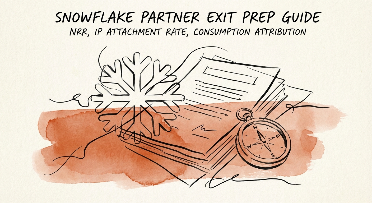 Checklist for Snowflake partner due diligence including NRR, IP attachment rate, and consumption attribution