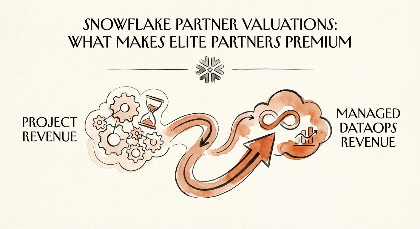 Diagram illustrating the transition from Project Revenue to Managed DataOps Revenue