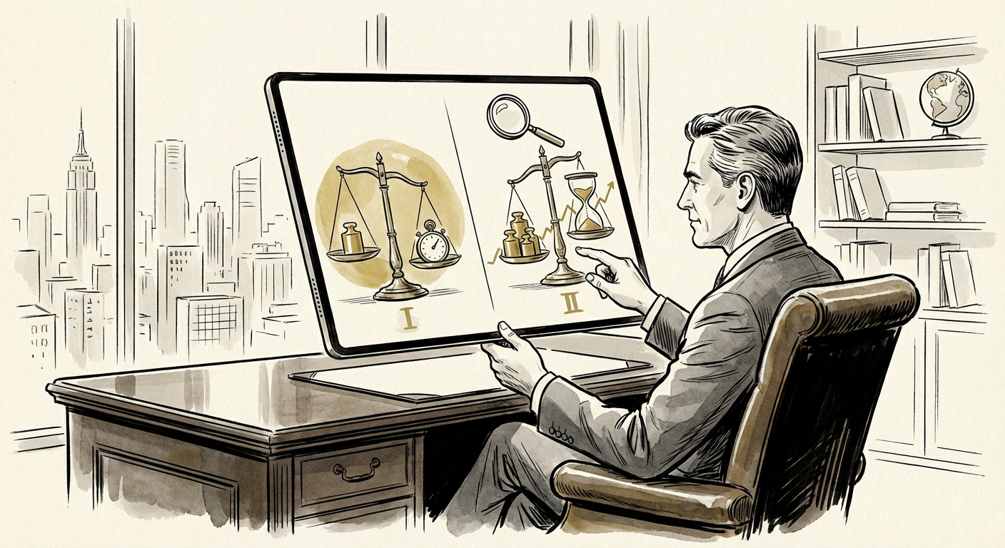 Private Equity executive reviewing SOC 2 audit reports on a tablet