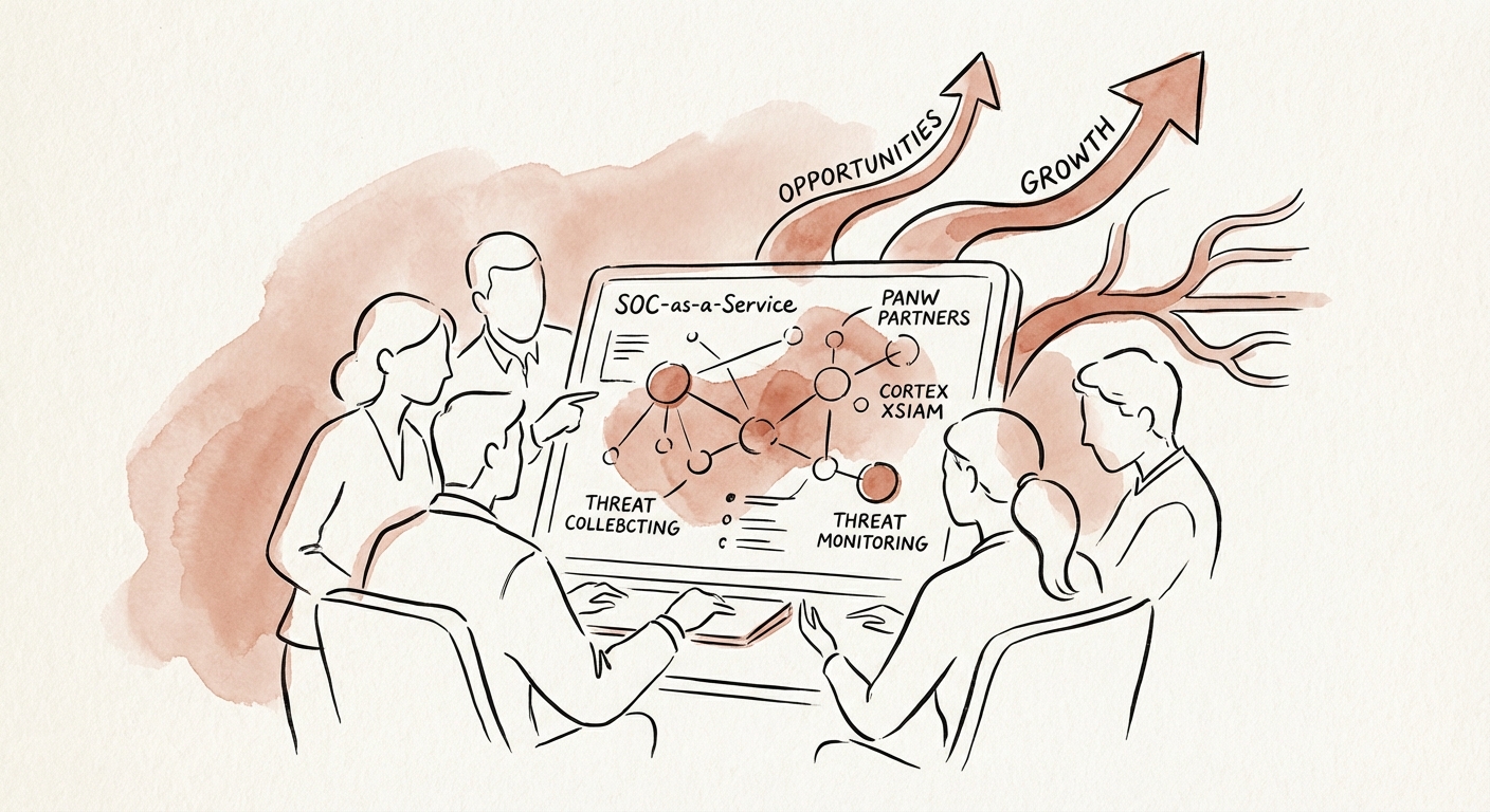 A specialized SOC-as-a-Service team monitoring threats using Palo Alto Networks Cortex XSIAM dashboard.