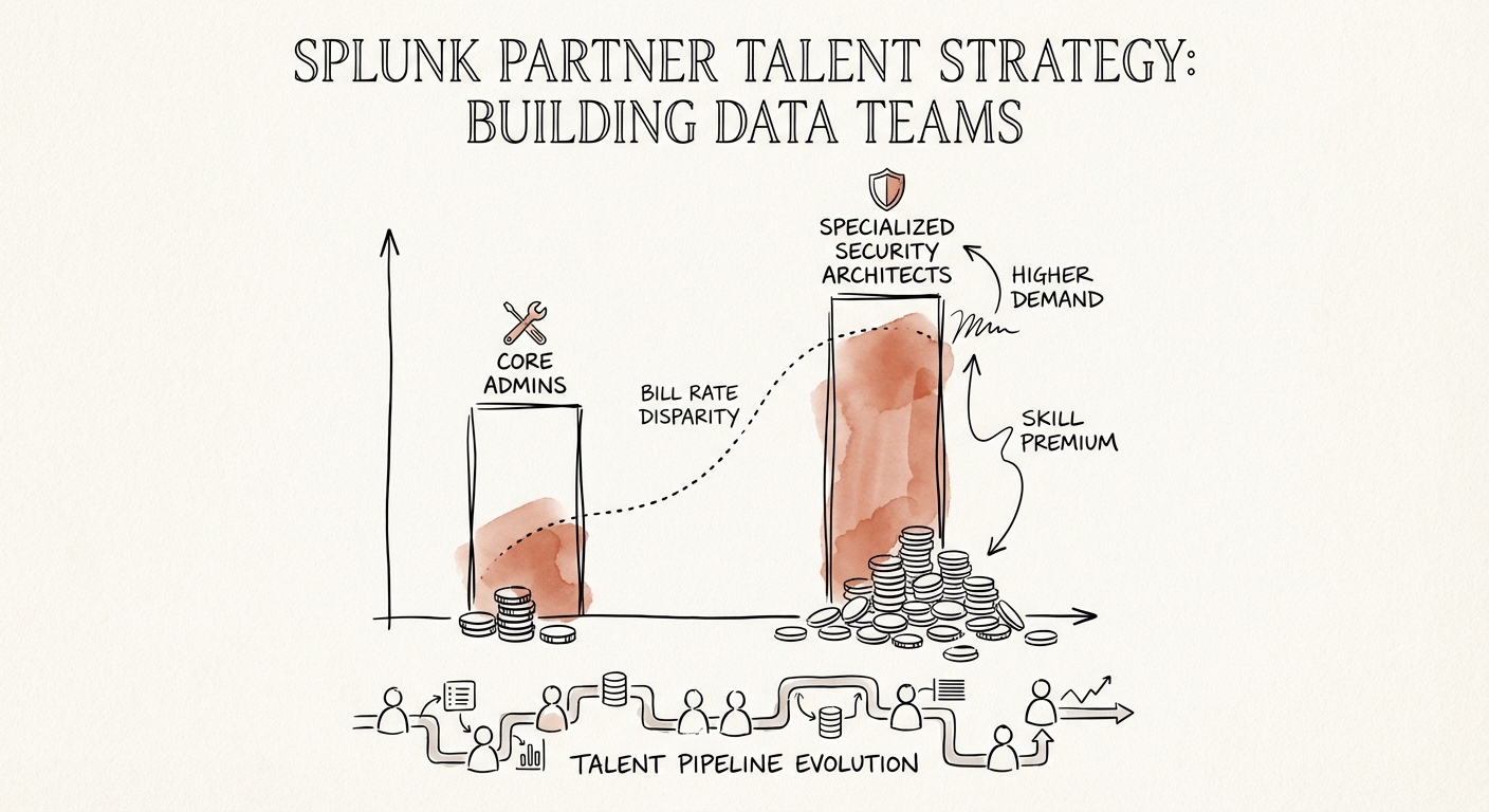 Graph showing the bill rate disparity between Splunk Core Admins and Specialized Security Architects.