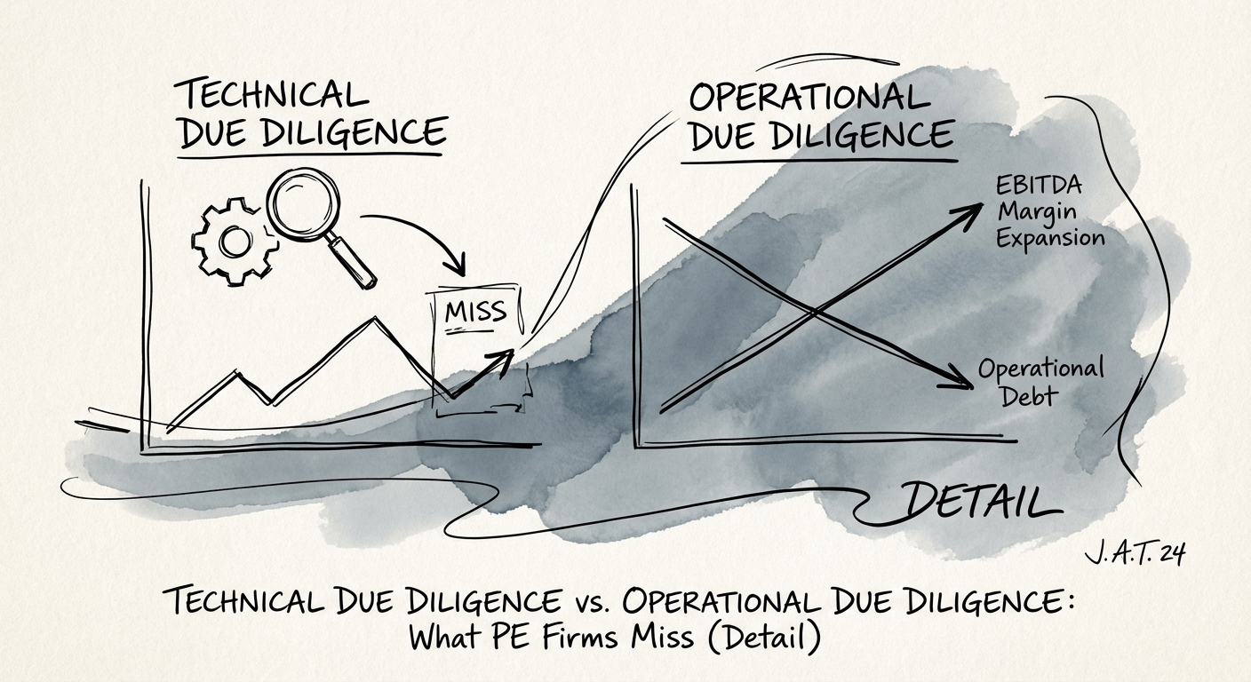Chart showing the inverse relationship between Operational Debt and EBITDA margin expansion.