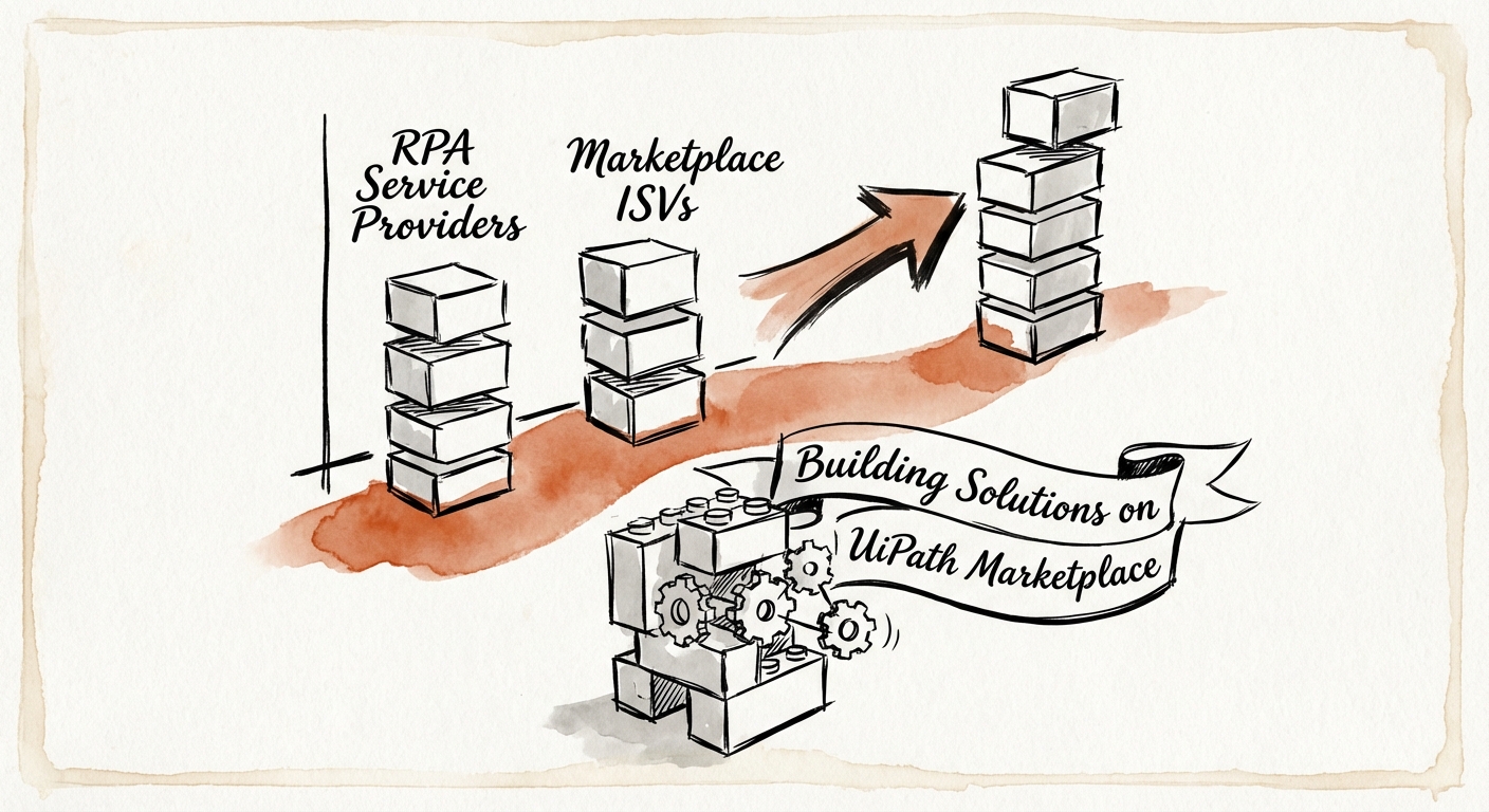 Chart comparing EBITDA multiples of RPA Service Providers vs. Marketplace ISVs