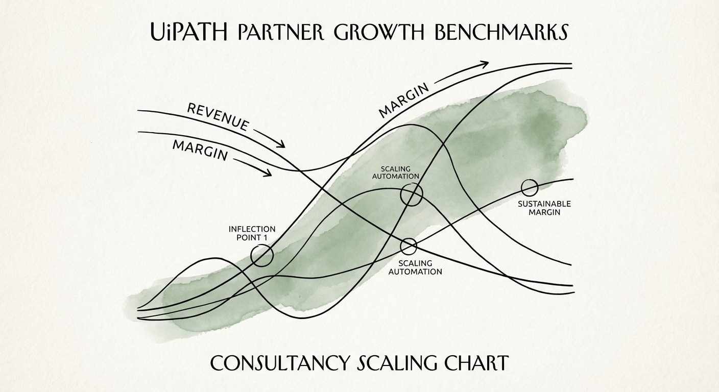 Chart illustrating revenue vs. margin inflection points for scaling automation consultancies