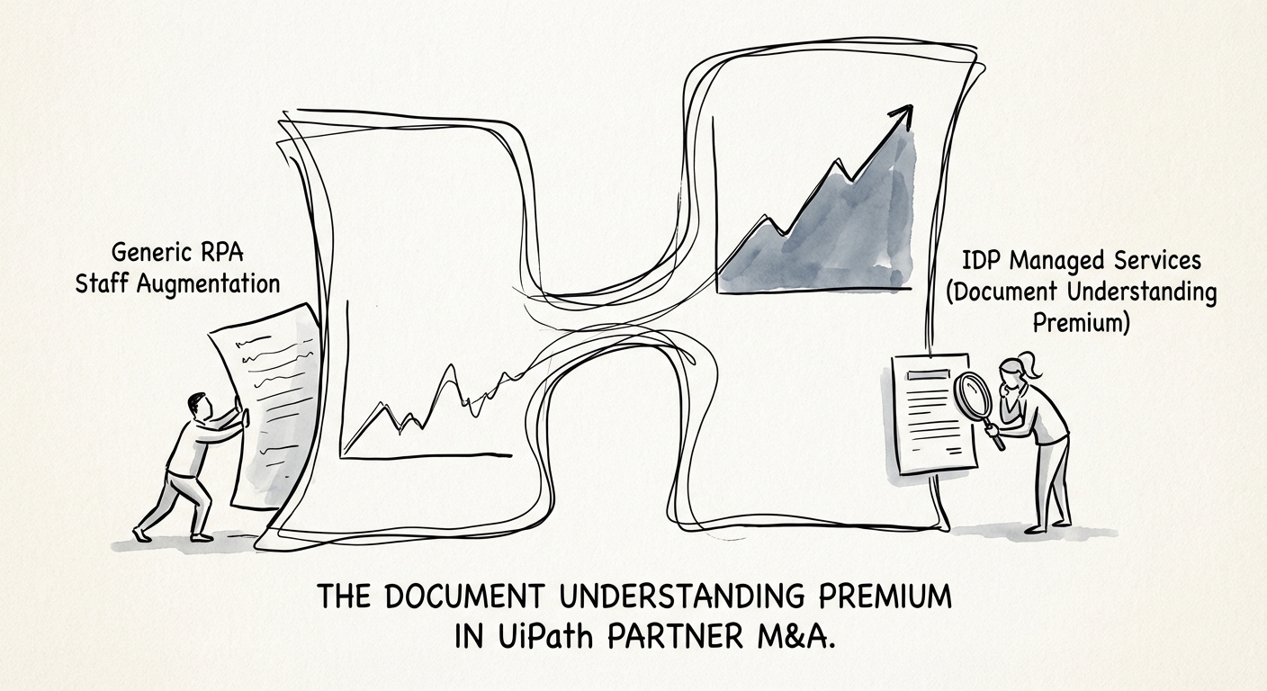 Comparison table of gross margins between generic RPA staff augmentation and IDP managed services.