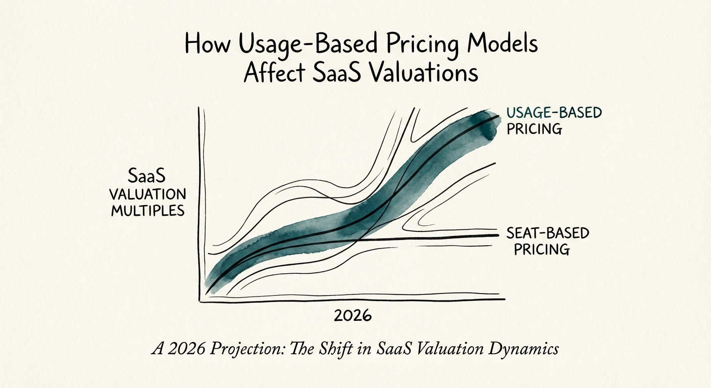 Graph showing valuation multiples of usage-based pricing vs seat-based pricing saas companies 2026