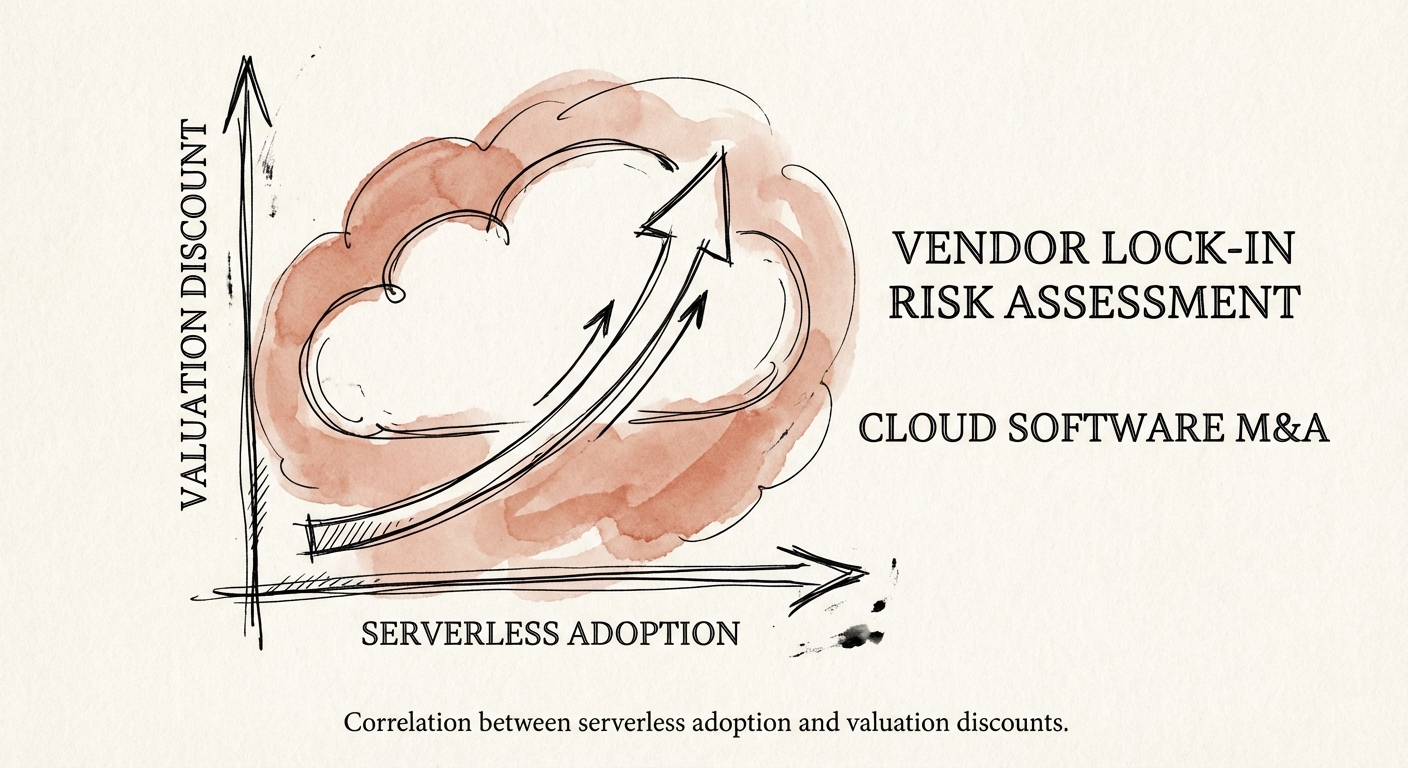 Chart showing the correlation between serverless adoption and valuation discounts in strategic M&A.