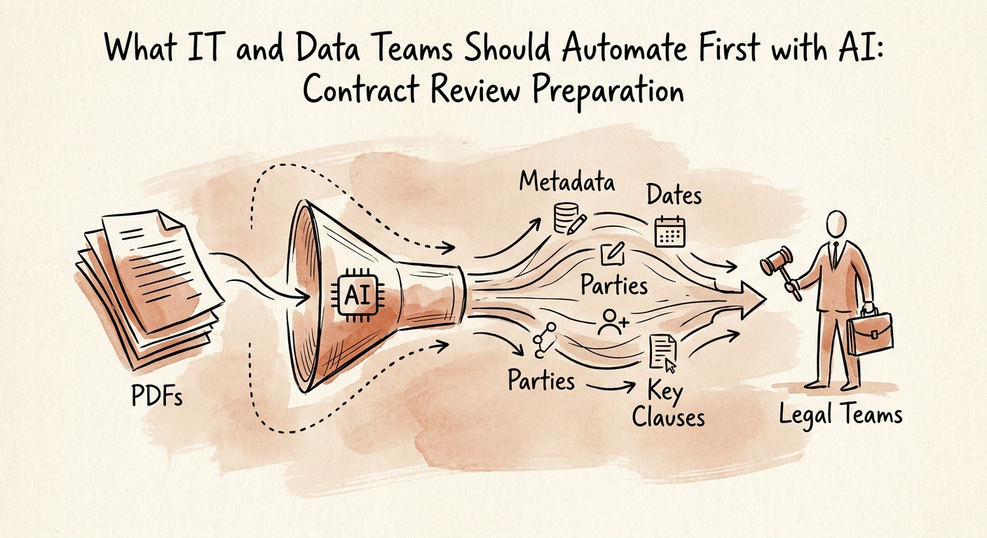 IT and data leaders reviewing contract clauses with AI source evidence and access controls.