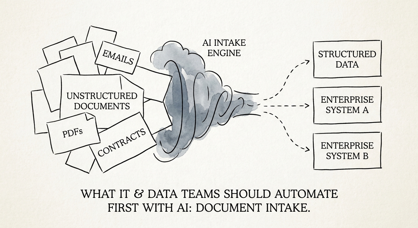 A mid-market technology leader reviewing a governed AI workflow for document intake.