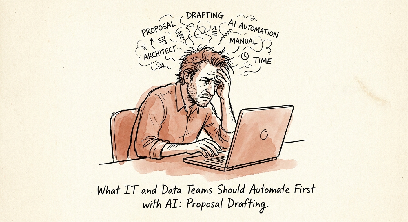 IT and data team organizing approved technical proposal sources for an AI drafting workflow.