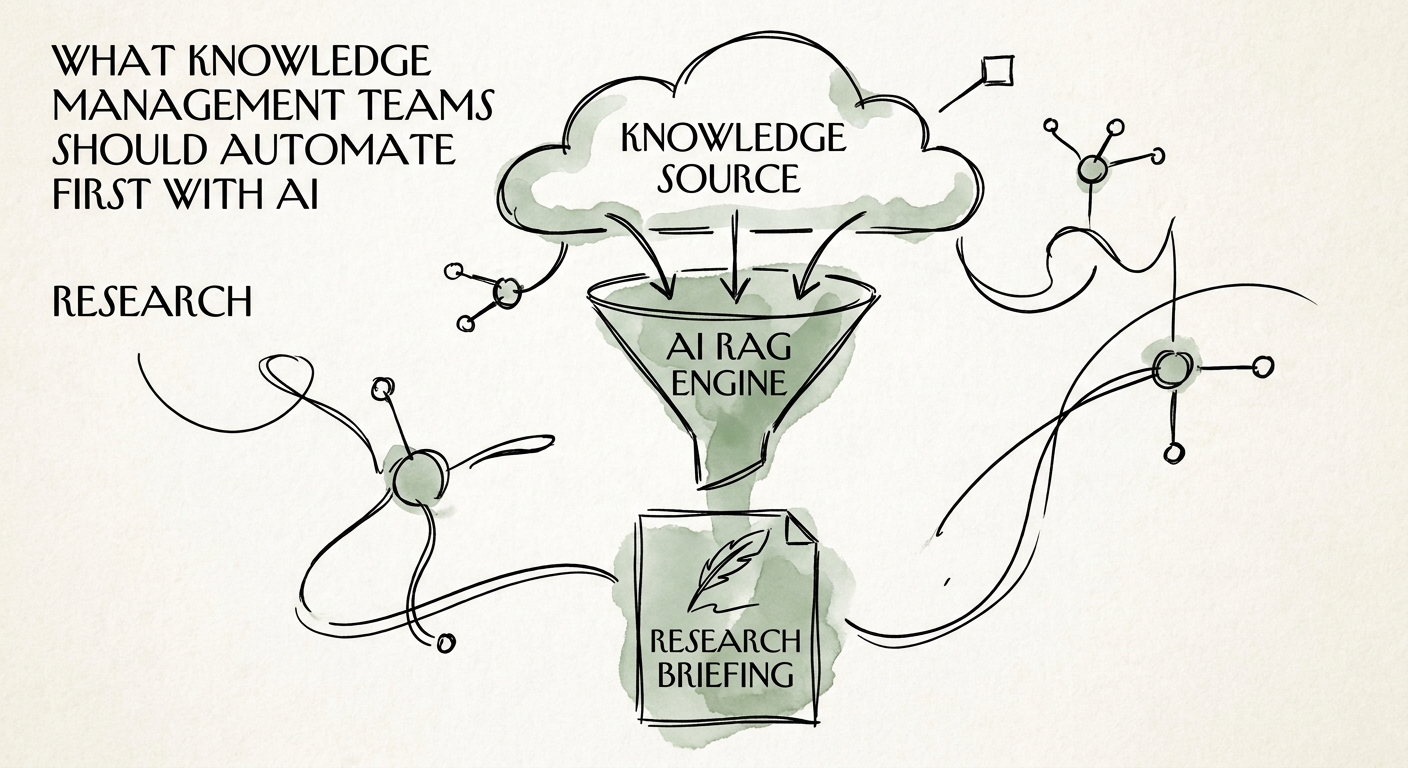 Research briefing workflow showing source retrieval, citation, synthesis, and expert review.