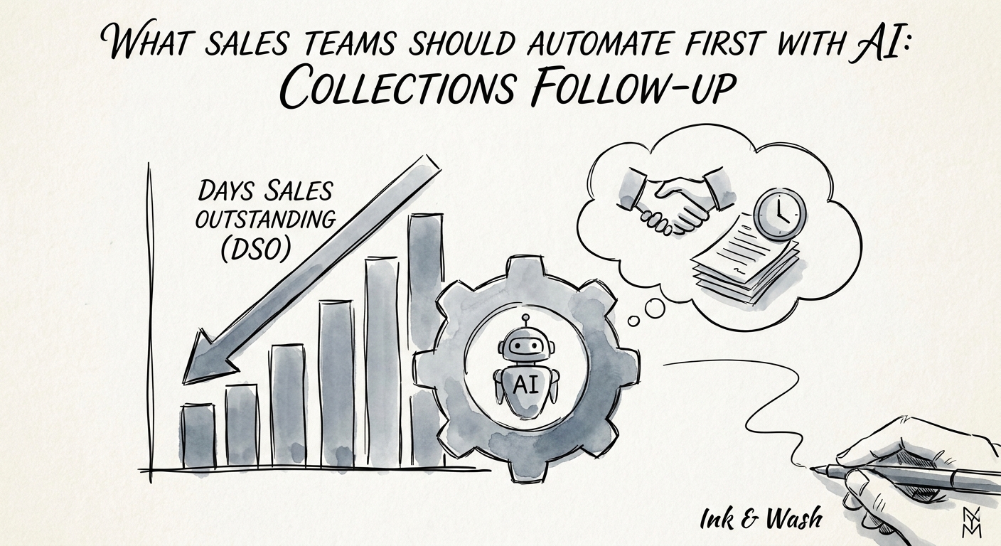Sales operations team reviewing an AI-assisted collections follow-up queue with account status and customer relationship context.